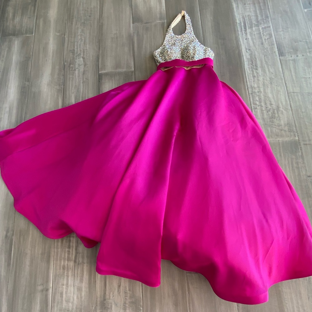 Fuchsia/ pink Jovani Ball Gown